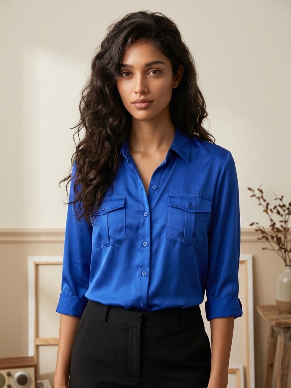 The Limited Cobalt Blue Button-Up Shirt